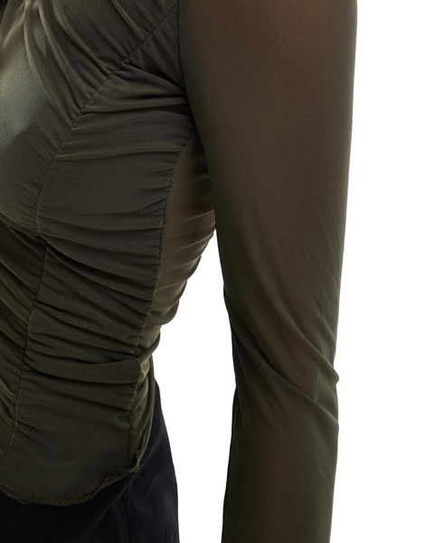 Bershka mesh asymmetric top in khaki