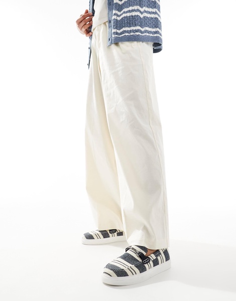 ASOS DESIGN loafers in navy stripe