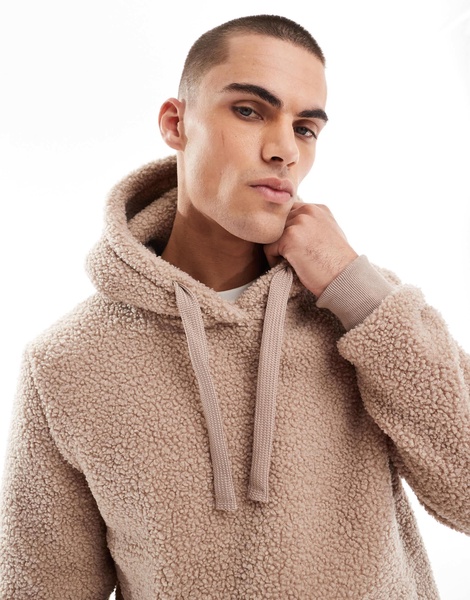 Brave Soul borg hoodie in stone