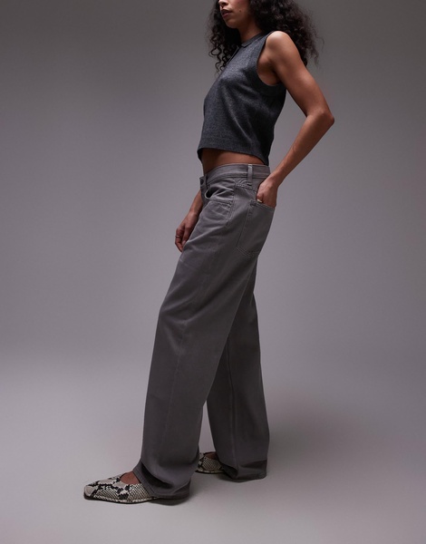 ARKET Shore low waist relaxed boyfriend fit jeans in soft gray wash
