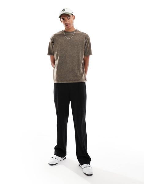 Another Influence acid wash oversized t-shirt in brown