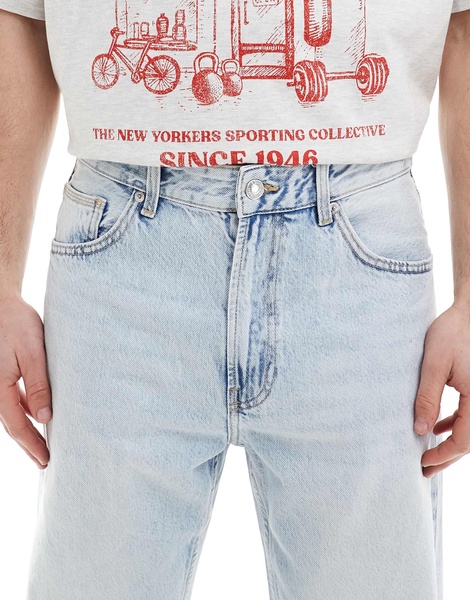 Bershka 90s straight jean in light blue