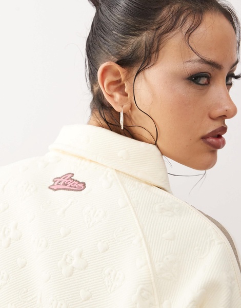 Aape By A Bathing Ape quarter-zip french fleece in ivory
