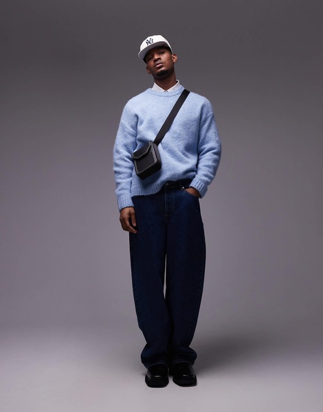 Topman relaxed fit sweater in light blue