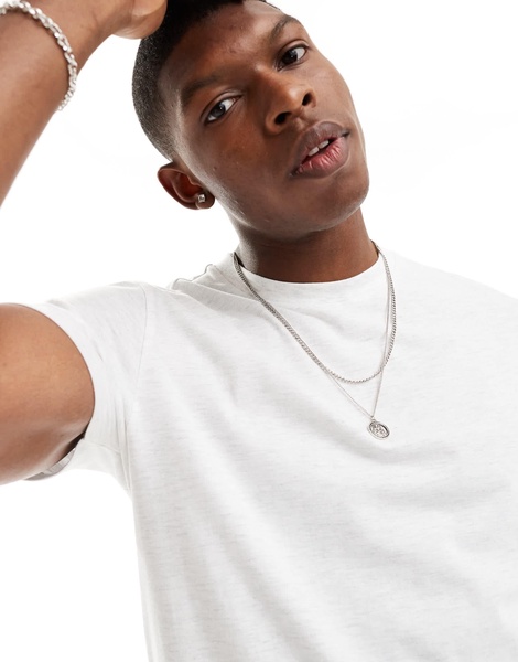 ASOS DESIGN essential crew neck t-shirt in heathered oatmeal