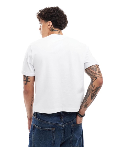 ASOS DESIGN roll sleeve cropped T-shirt in white