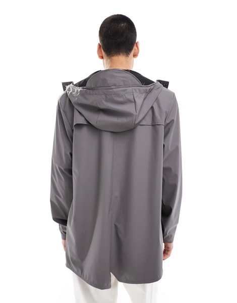 Rains 12010 waterproof short hooded jacket in gray