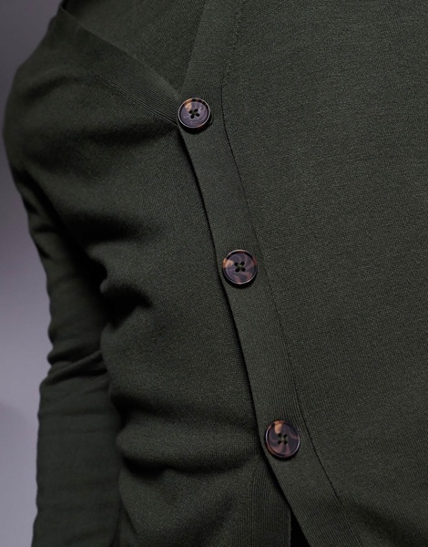 ASOS DESIGN knitted cardigan in dark green - part of a set