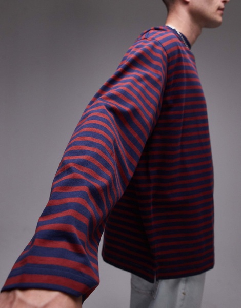 ARKET long sleeve t-shirt in red and blue stripes