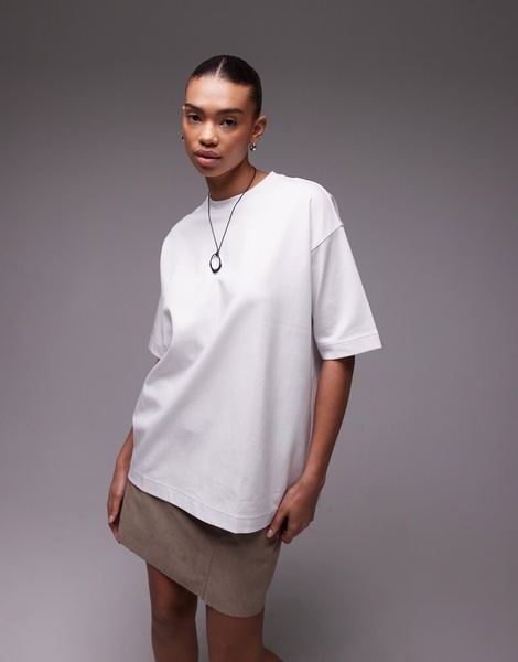 ARKET interlock long line short sleeve t-shirt in white