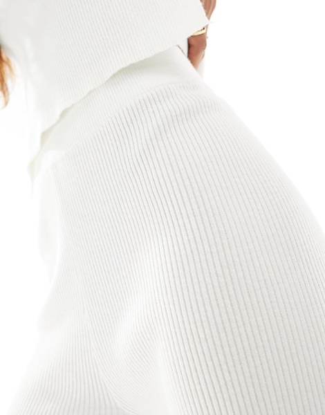 Aria Cove knit wide leg pants in white - part of a set