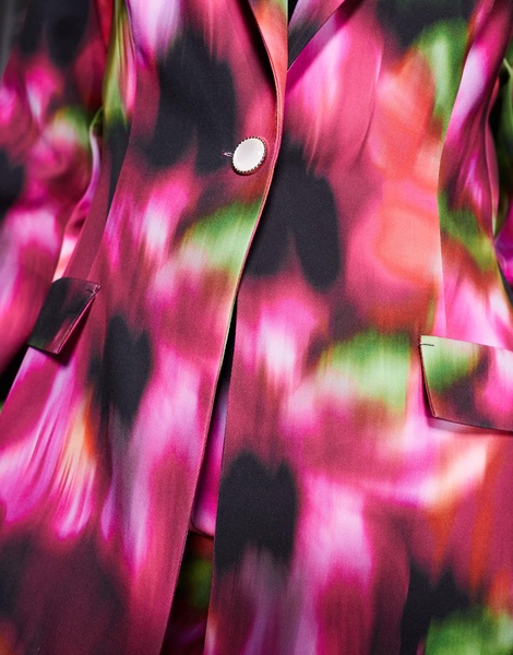 ASOS LUXE tailored blazer in dark blurred floral print - part of a set
