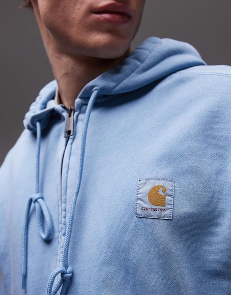 Carhartt WIP Nelson zip up hoodie in light blue