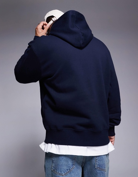 ASOS DESIGN premium heavyweight oversized hoodie in navy