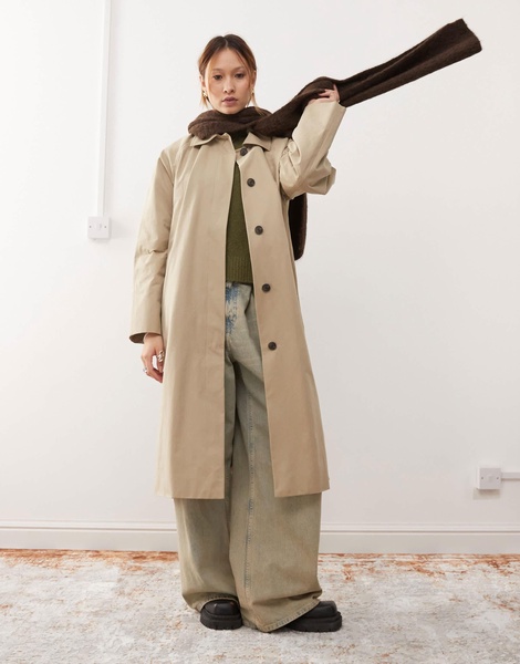 Weekday Nara oversized car coat in beige