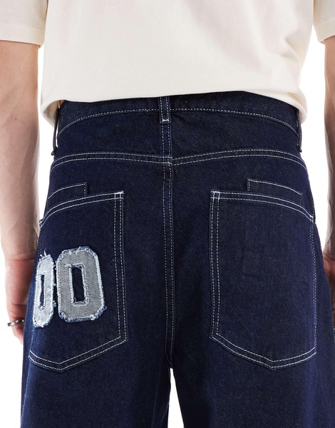 ASOS DESIGN super baggy jeans with back pocket details in raw wash