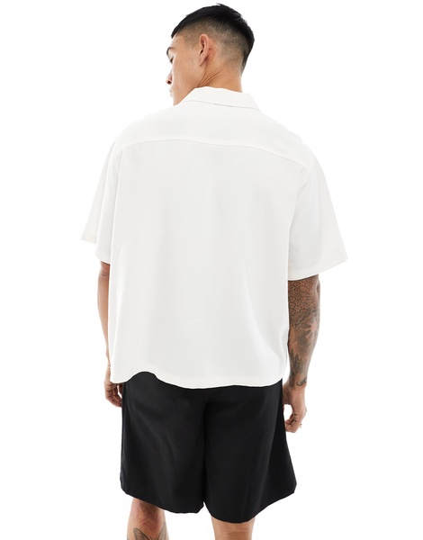 Bershka premium pocket shirt in white