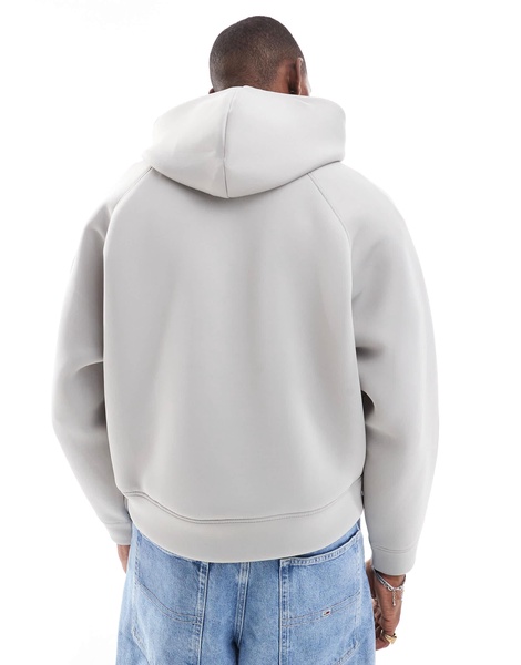 Bershka boxy fit premium hoodie in gray