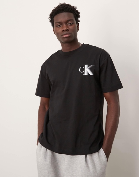 Calvin Klein Jeans bold ck backprint T-shirt in black