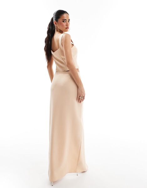 ASOS DESIGN formal maxi skirt in taupe - part of a set