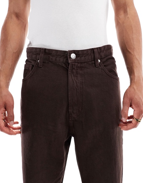 Bershka baggy jeans in chocolate brown