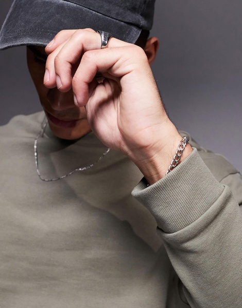ASOS DESIGN essential boxy oversized sweatshirt in khaki