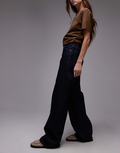 ARKET Lupine high rise wide leg jeans in rinse wash blue