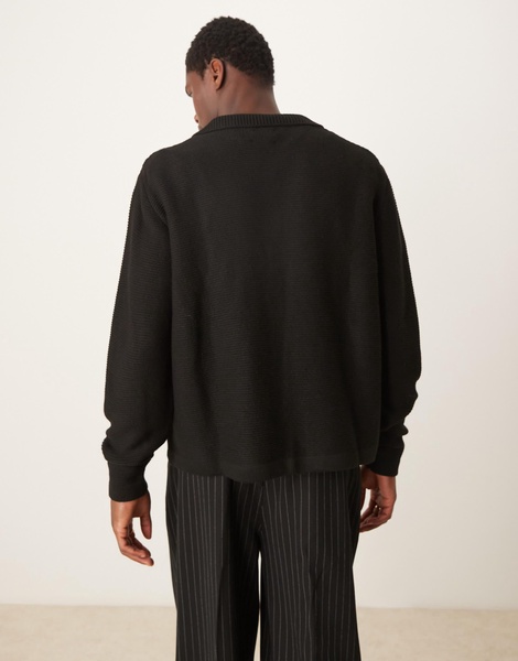 ASOS DESIGN oversized knitted cardigan in black