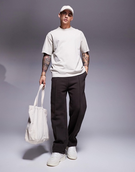BOSS Orange Te_Dye tonal logo overdye t-shirt relaxed fit in beige