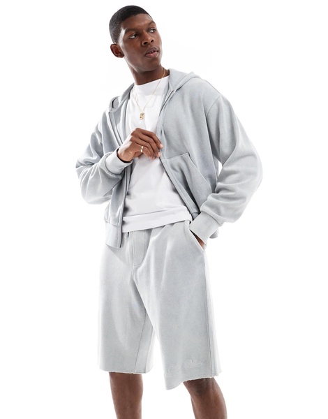 Bershka washed short in light gray - part of a set