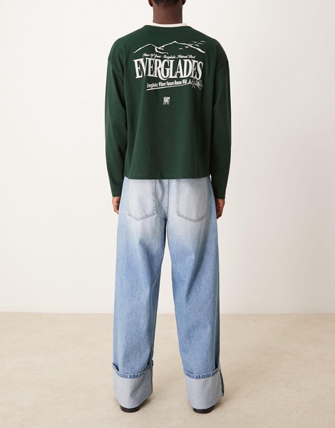 ASOS DESIGN super baggy fit jeans with turn up hem