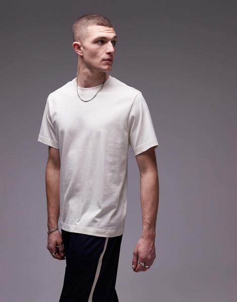 ARKET heavy weight jersey t-shirt in off white