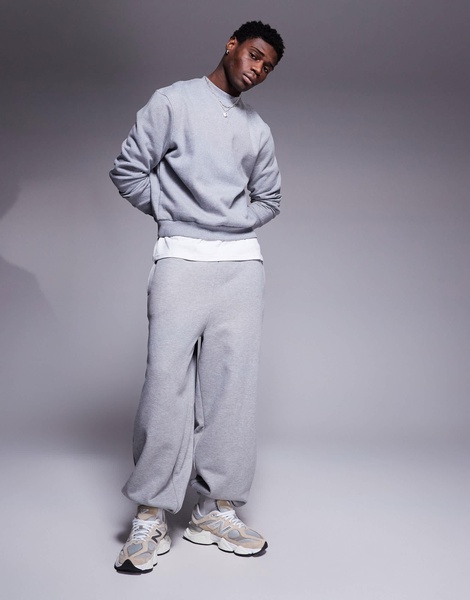 ASOS DESIGN heavyweight oversized sweatpants in 400gsm gray