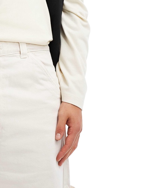 Bershka carpenter pants in ecru