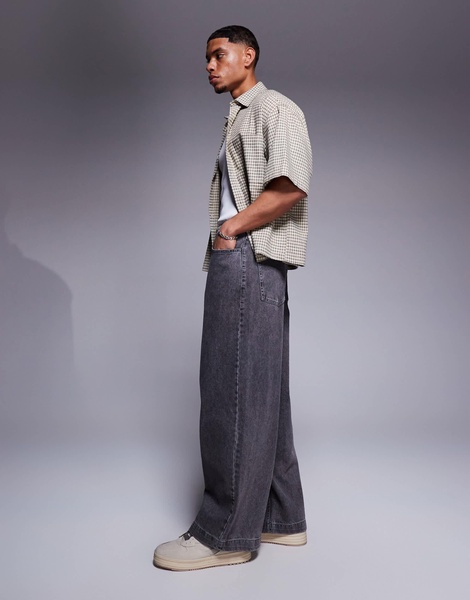 ASOS DESIGN oversized baggy fit jeans in washed gray