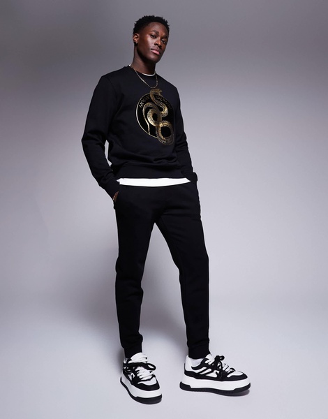 Armani Exchange lunar capsule snake sweatshirt in black