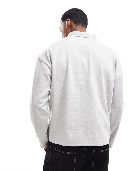Another Influence half button rugby sweat in gray