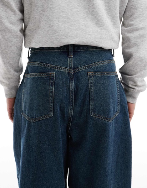 ASOS DESIGN oversized baggy jeans in mid wash blue