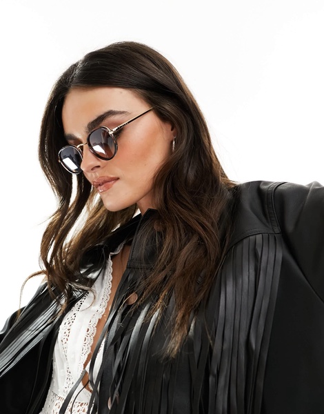 AIRE cygnus round sunglasses in brown/gold