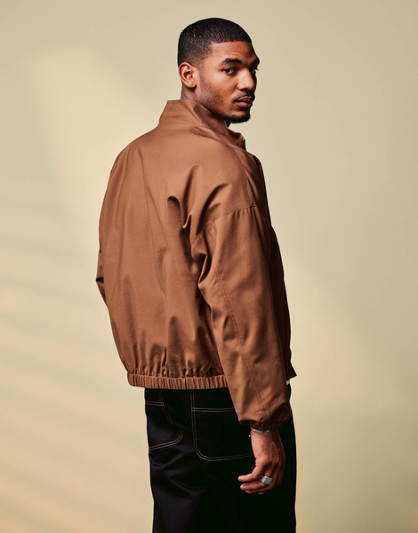 ASOS DESIGN smart harrington jacket in brown