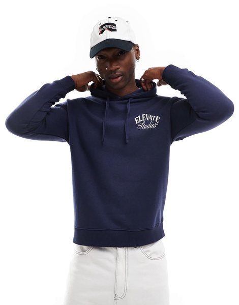 Another Influence elevate oversized hoodie in navy