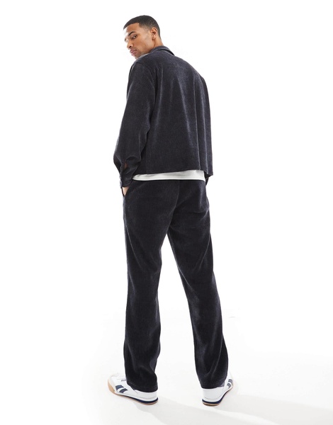 Bershka cord baggy pants in washed blue - part of a set