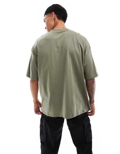 ASOS DESIGN oversized t-shirt in green with front chest print