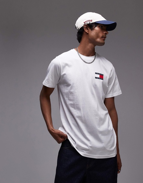 Tommy Jeans essential flag slim fit t-shirt in white