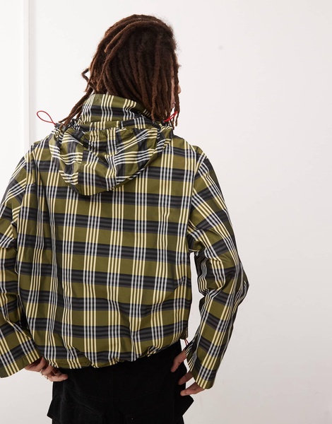 COLLUSION overhead checked jacket in yellow