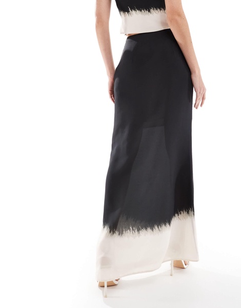 ASOS DESIGN maxi skirt in ombre print - part of a set