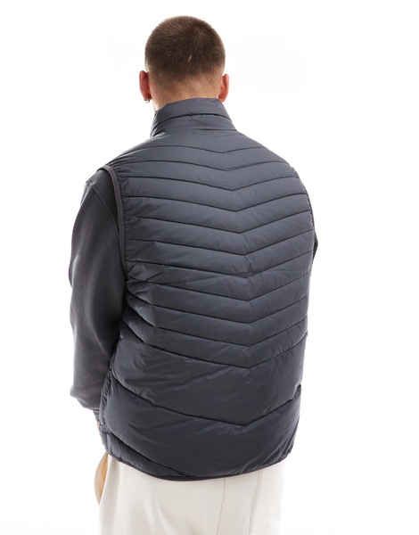 Jack & Jones packable padded vest in dark gray