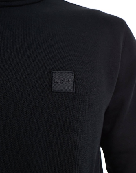 BOSS Orange Zetrust half zip sweatshirt in black