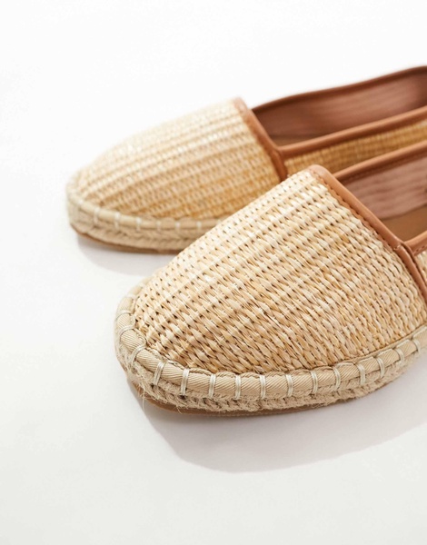 ASOS DESIGN Joey closed toe espadrilles in natural raffia