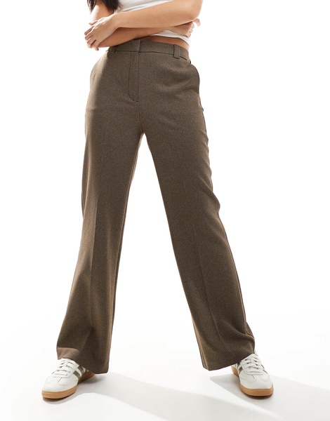 ASOS DESIGN straight leg tailored pants in plaid